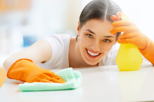 Close-up of expert sofa cleaning methods for different upholstery fabrics