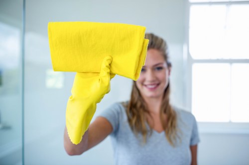 Deep carpet cleaning process in a living room